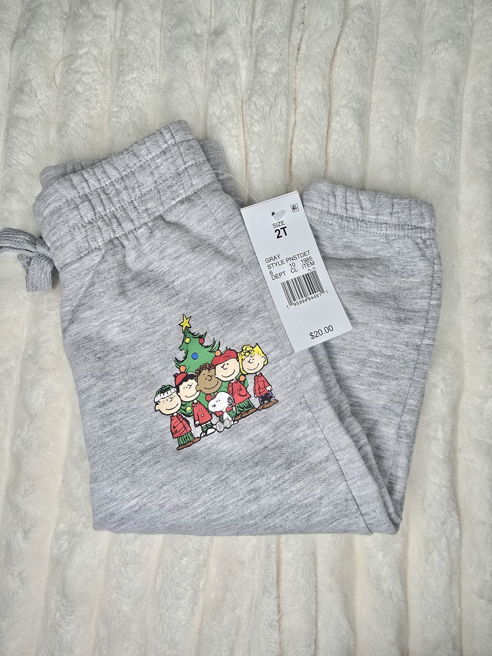NWT Peanuts Family Holiday Sweatpants - Size 2T